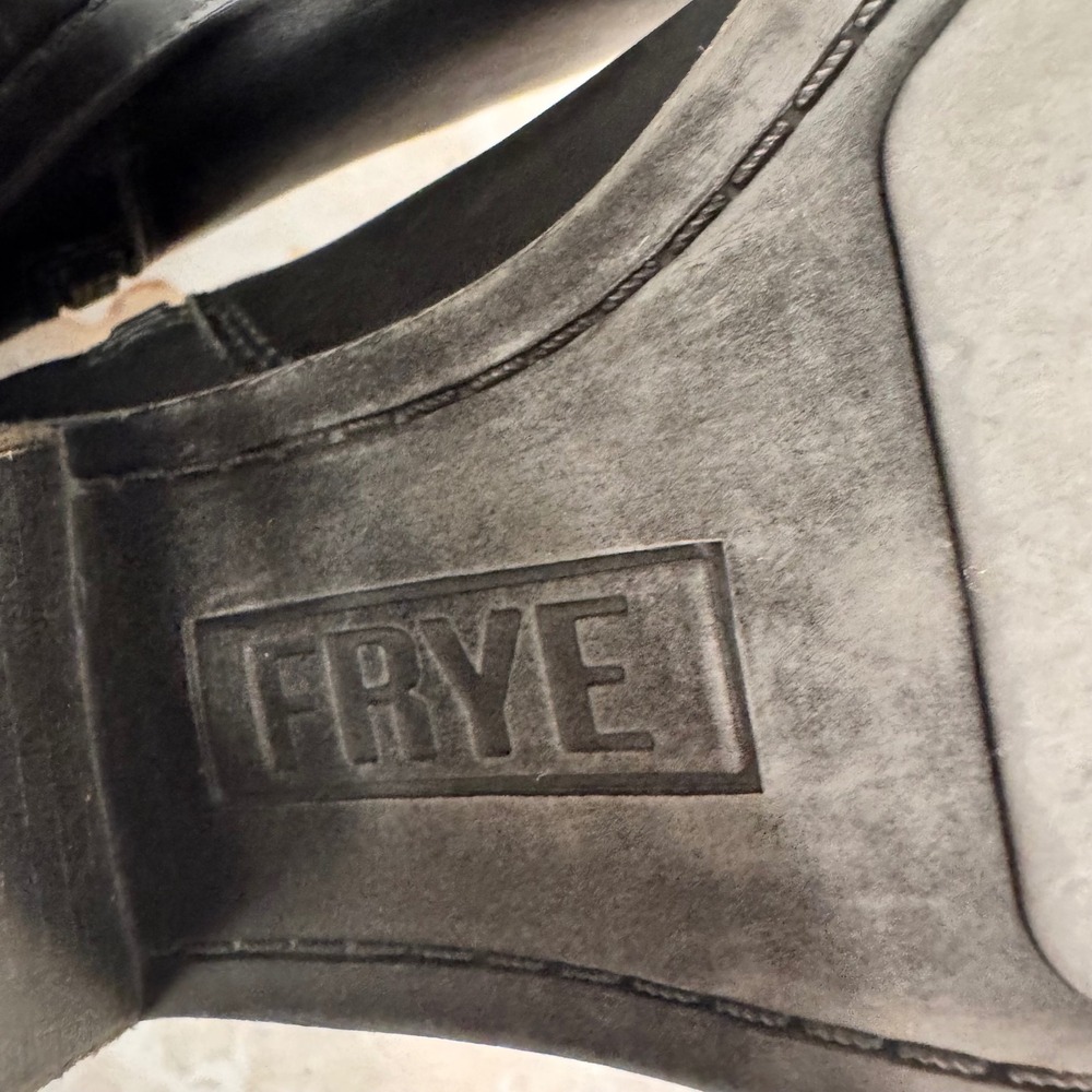 Frye Ankle Bootie Women 7 Black N/A Leather Western Block Heel Zip - Picture 8 of 11